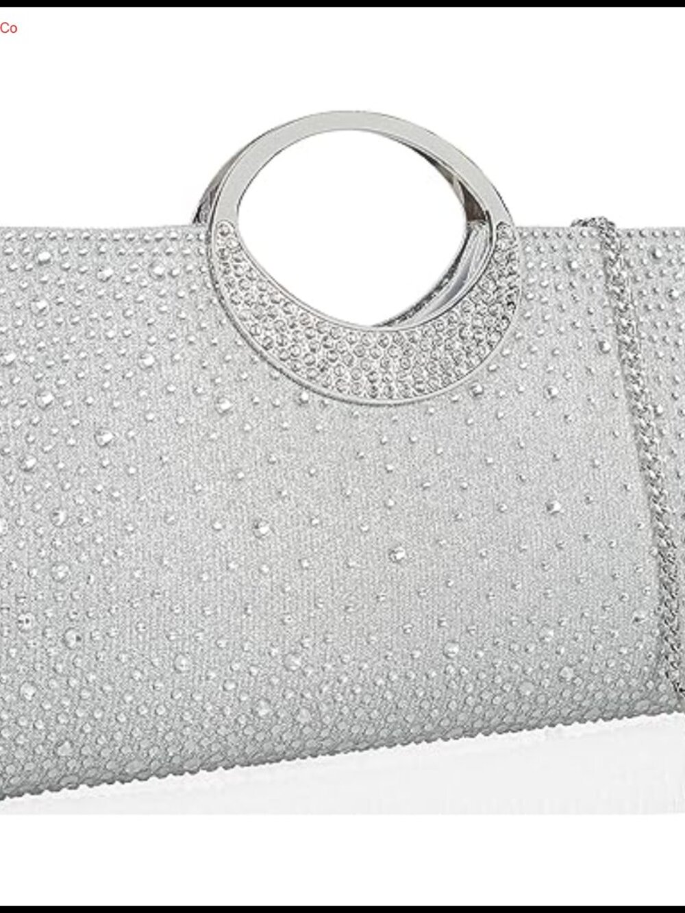 RHINESTONE CLUTCH Crystal Handle Evening Bag Elegant Party Purse
